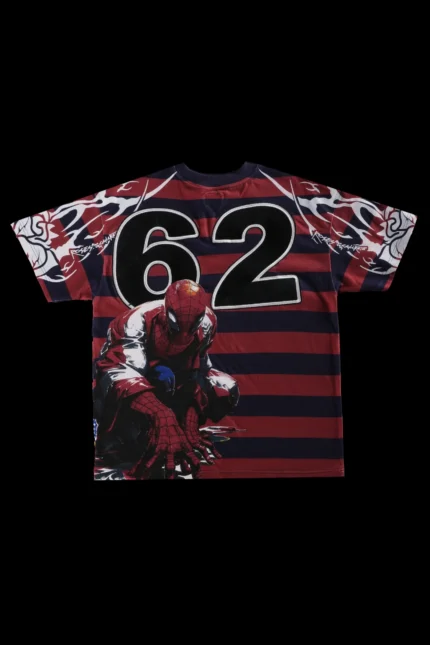 American Chaos SBS 199X Oversized Tee in Blue/Red Stripes