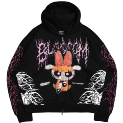 Civil Regime x Las Chicas Superpoderosas – Bombon Zip Up Hoodie Black