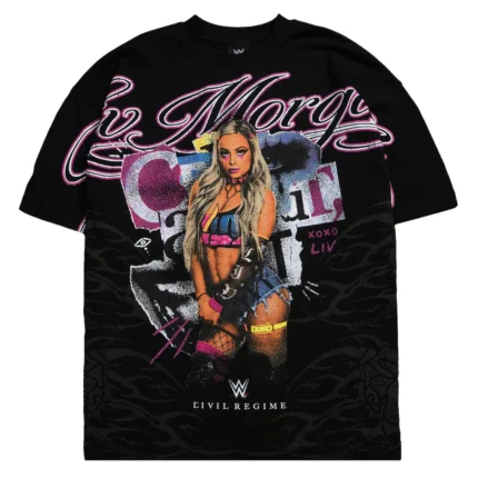 Men's Civil Regime Black Liv Morgan Xoxo Liv Boxy T-Shirt