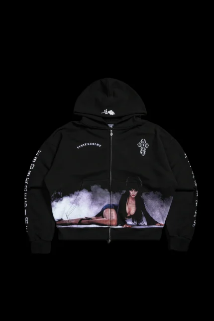 Serpent Madness Outliers Zip Up Hoodie in Black