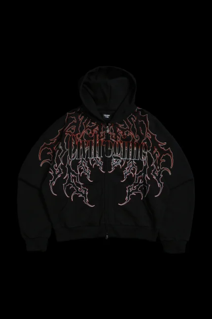 Goblin Civil Zip Up Hoodie in Black