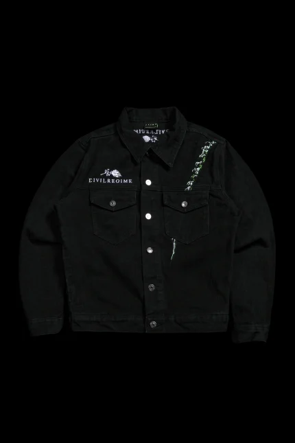 Xeno Ascension Raw Denim Jacket in Black