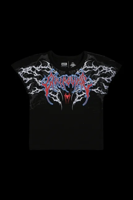 Spiderman And Me Baby Tee in Black
