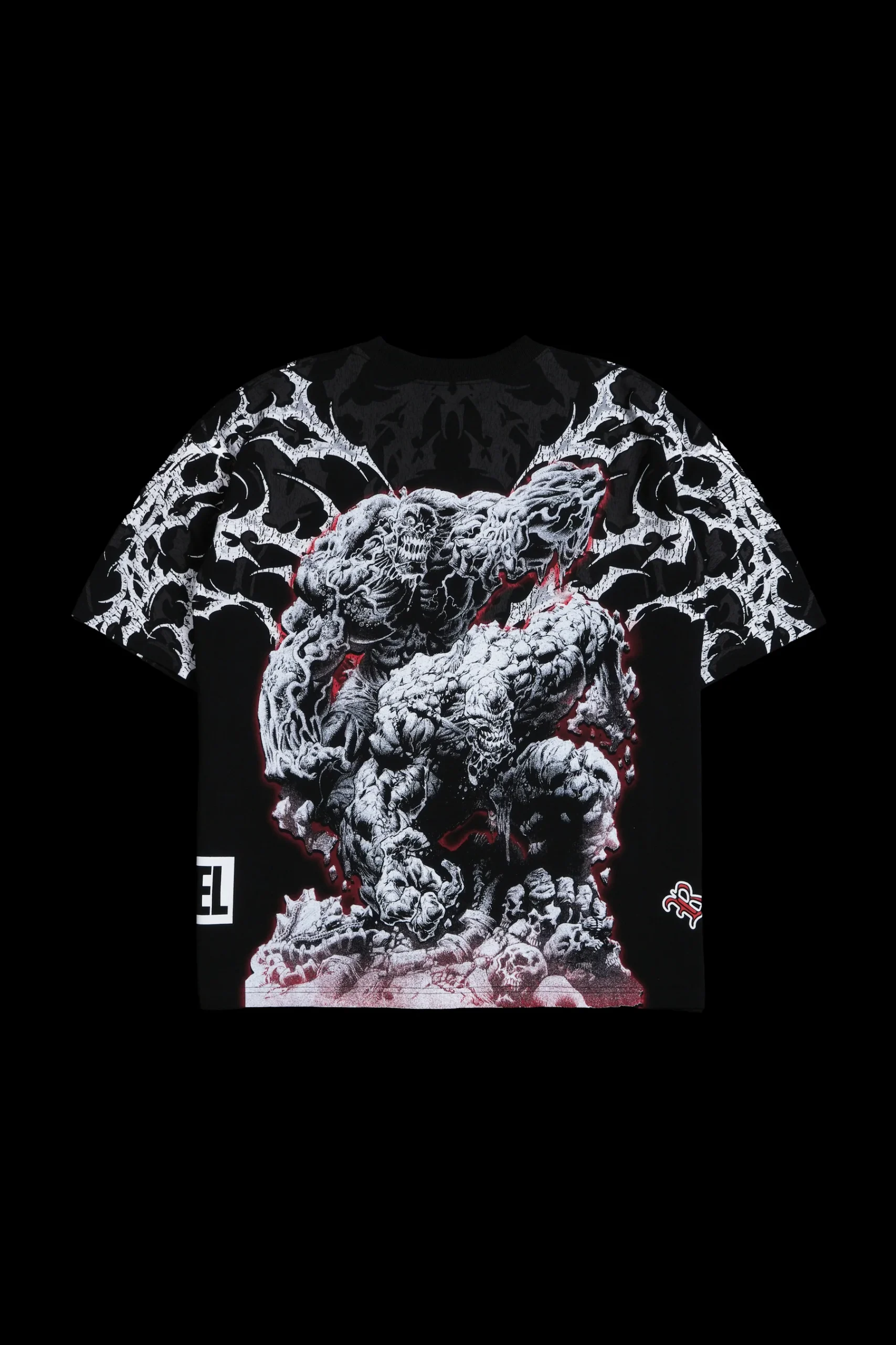 22TEES-ZOMBIEScopy_730b9ac6-89bb-47e0-806a-915ad0ff1fda Hulk Zombie "Side By Side" 199X Oversized Tee in Black