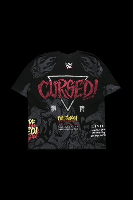 Cursed Forever American Classic Oversized Tee in Vintage Black