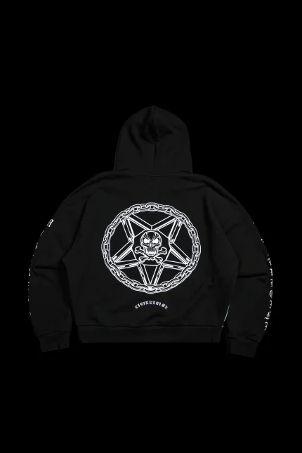 Serpent Madness Outliers Zip Up Hoodie in Black