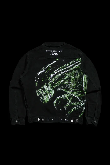 Xeno Ascension Raw Denim Jacket in Black