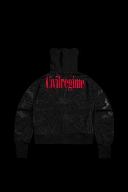 Blood Thirst Civil Cowl Zip Up Hoodie V2 in Black