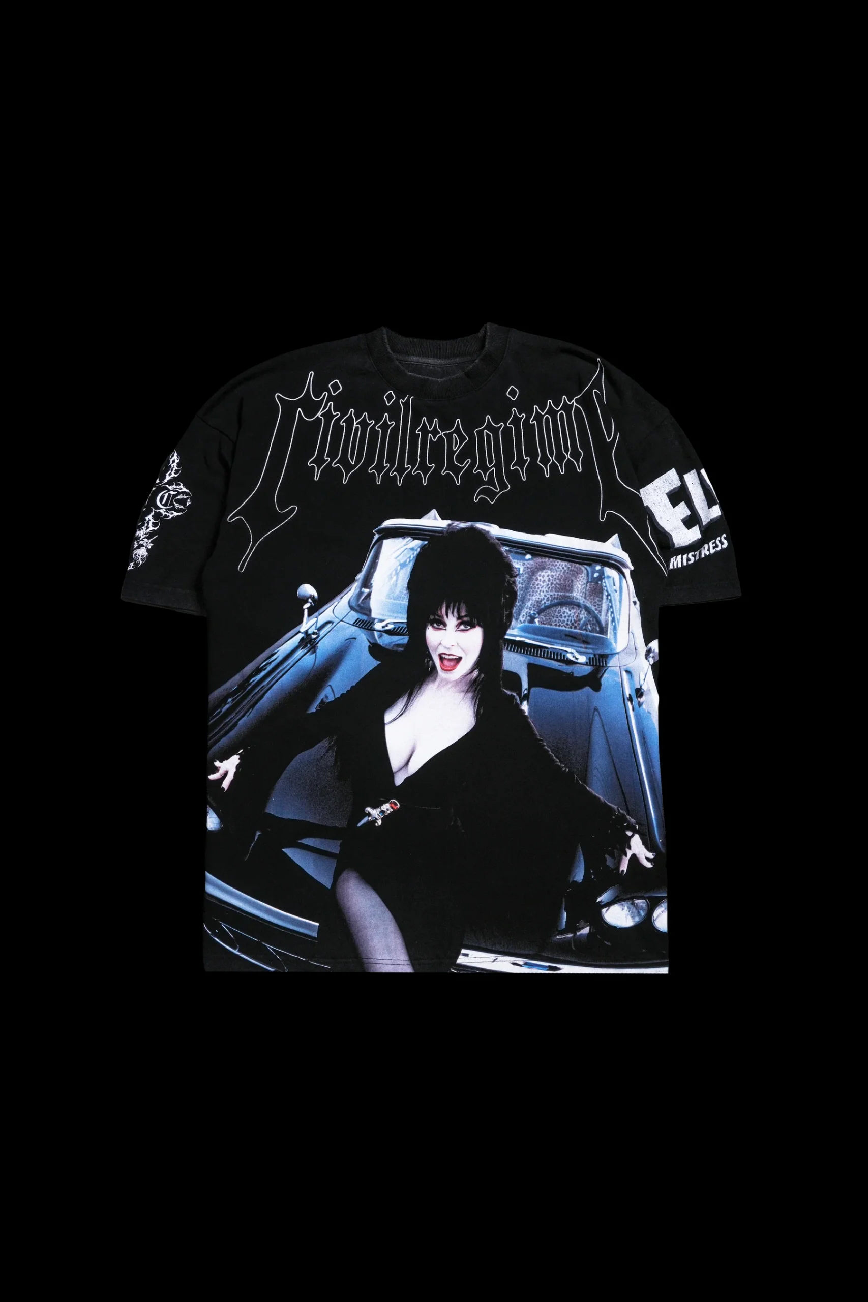 6TEES-ELVIRA Joy Ride American Classic Oversized Tee in Vintage Black