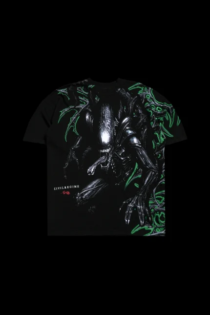 Alien Genesis American Classic Oversized Tee in Black