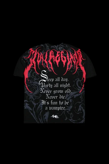 Never Die American Classic Oversized Tee in Black